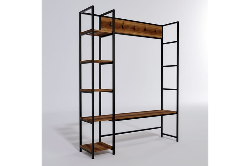 Gambetta Entrémøbelsæt 145 cm - Mørkebrun - Møbler - Entrémøbler - Møbelsæt til hall og entre