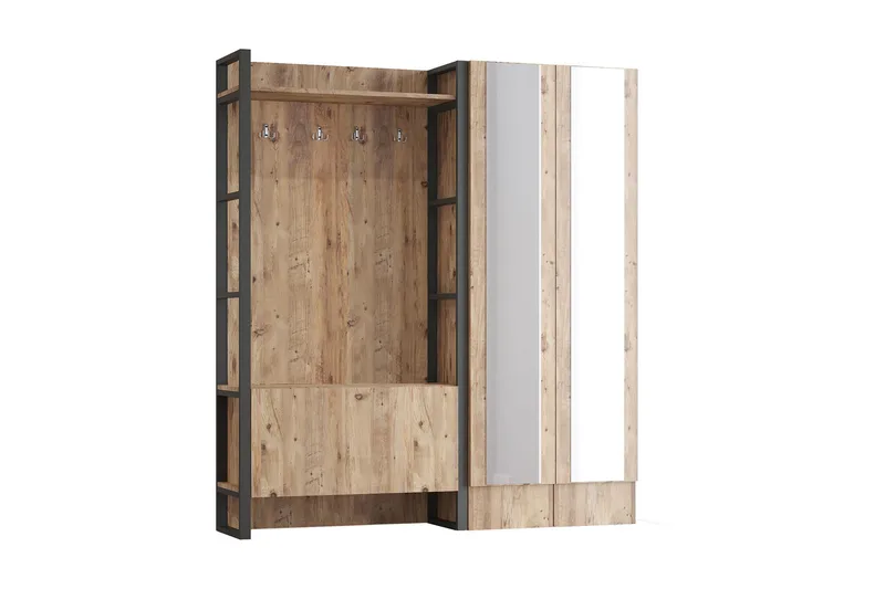 Hardyng Entrémøbelsæt 34x90 cm Dobbelt Højre, Natur