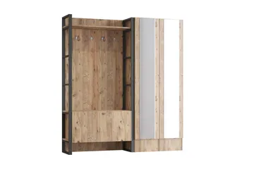 Hardyng Entrémøbelsæt 34x90 cm Dobbelt Højre - Natur - Møbler - Entrémøbler - Møbelsæt til hall og entre
