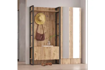 Hardyng Entrémøbelsæt 34x90 cm Dobbelt Højre - Natur - Møbler - Entrémøbler - Møbelsæt til hall og entre