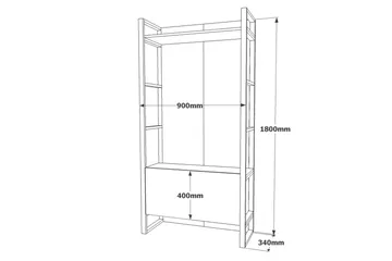 Hardyng Entrémøbelsæt 34x90 cm Dobbelt Højre - Natur - Møbler - Entrémøbler - Møbelsæt til hall og entre