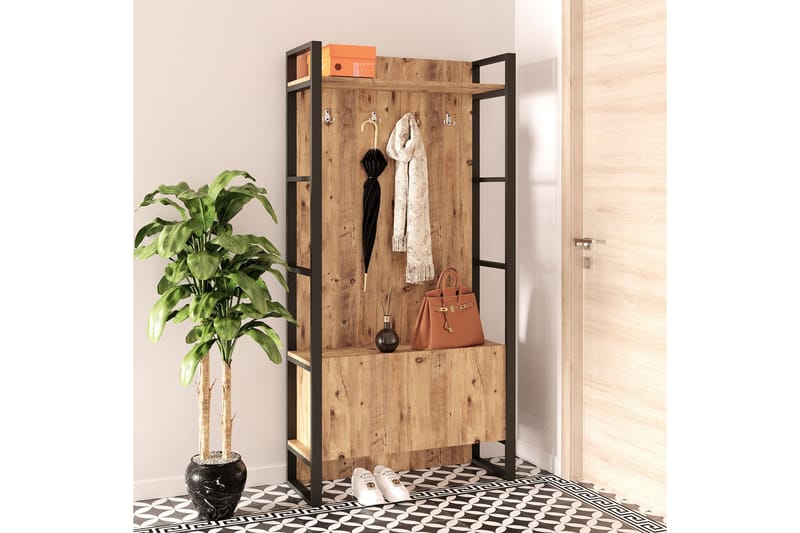 Hardyng Entrémøbelsæt 34x90 cm Dobbelt Venstre - Natur - Møbler - Entrémøbler - Møbelsæt til hall og entre