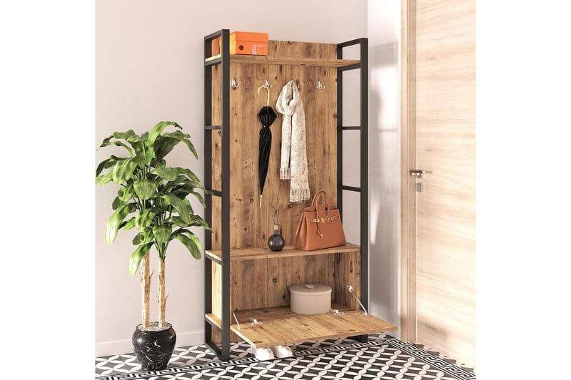 Hardyng Entrémøbelsæt 34x90 cm Dobbelt Venstre - Natur - Møbler - Entrémøbler - Møbelsæt til hall og entre