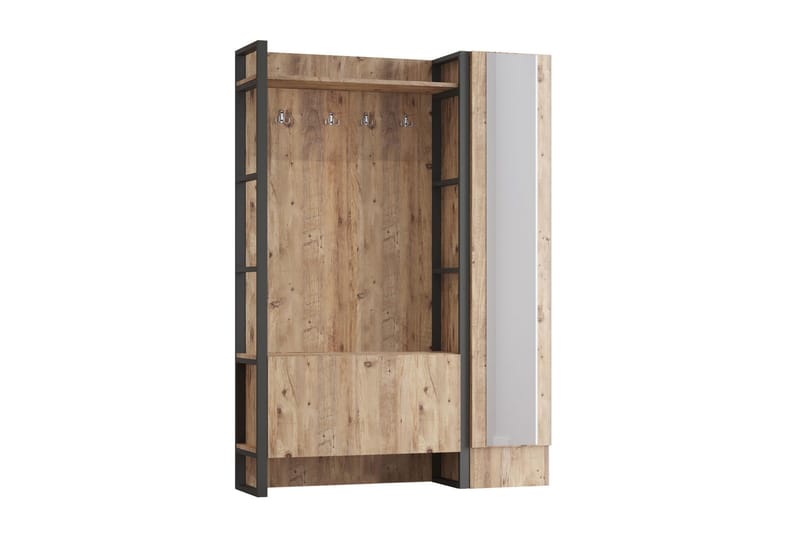 Hardyng Entrémøbelsæt 34x90 cm Højre - Natur - Møbler - Entrémøbler - Møbelsæt til hall og entre