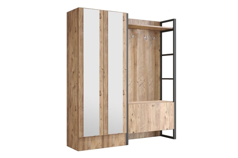 Hardyng Entrémøbelsæt 34x90 cm - Natur - Møbler - Entrémøbler - Møbelsæt til hall og entre