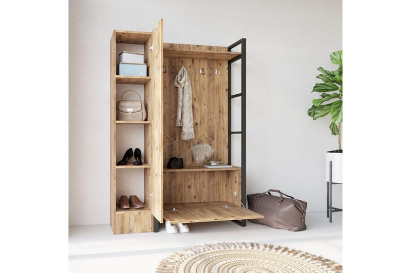 Hardyng Entrémøbelsæt 34x90 cm Venstre - Natur - Møbler - Entrémøbler - Møbelsæt til hall og entre