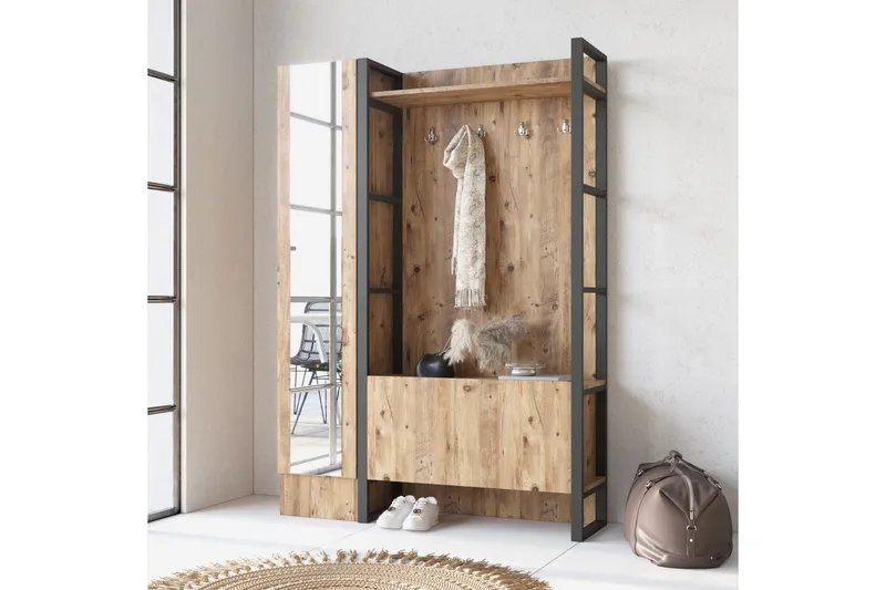 Hardyng Entrémøbelsæt 34x90 cm Venstre - Natur - Møbler - Entrémøbler - Møbelsæt til hall og entre