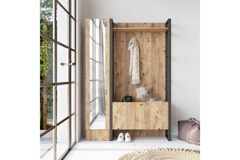 Hardyng Entrémøbelsæt 34x90 cm Venstre - Natur - Møbler - Entrémøbler - Møbelsæt til hall og entre