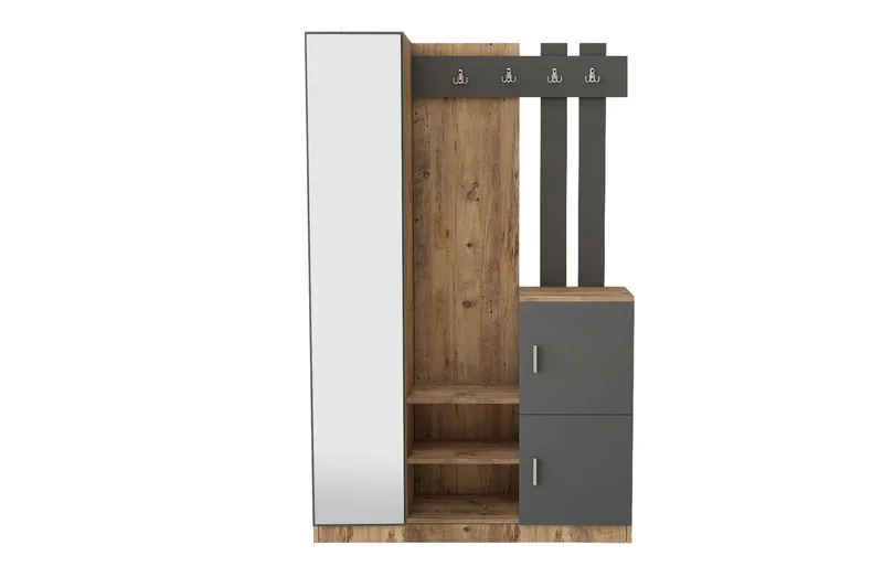 Hialeh Entrémøbelsæt 38x114 cm - Natur/Antracit - Møbler - Entrémøbler - Møbelsæt til hall og entre