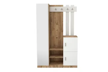 Hialeh Entrémøbelsæt 38x114 cm - Natur/Hvid - Møbler - Entrémøbler - Møbelsæt til hall og entre