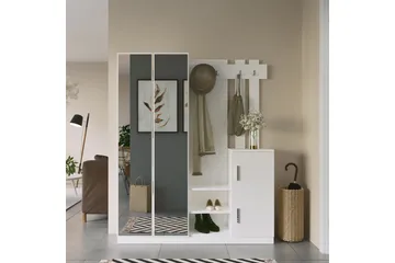 Hialeh Entrémøbelsæt 38x147 cm - Hvid - Møbler - Entrémøbler - Møbelsæt til hall og entre