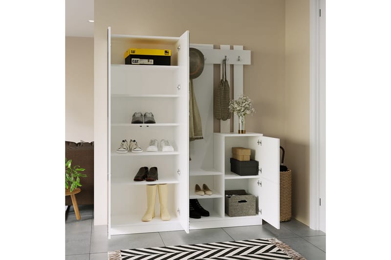 Hialeh Entrémøbelsæt 38x147 cm - Hvid - Møbler - Entrémøbler - Møbelsæt til hall og entre