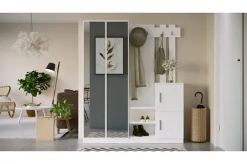 Hialeh Entrémøbelsæt 38x147 cm - Hvid - Møbler - Entrémøbler - Møbelsæt til hall og entre