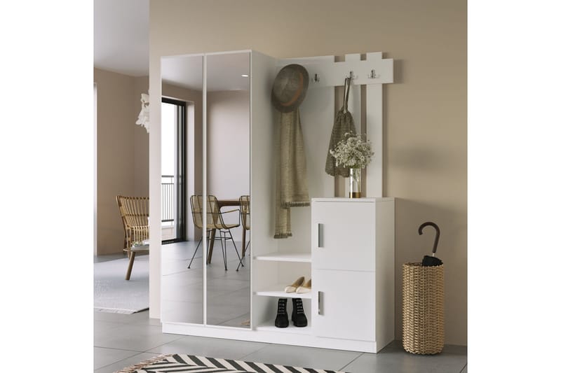 Hialeh Entrémøbelsæt 38x147 cm - Hvid - Møbler - Entrémøbler - Møbelsæt til hall og entre