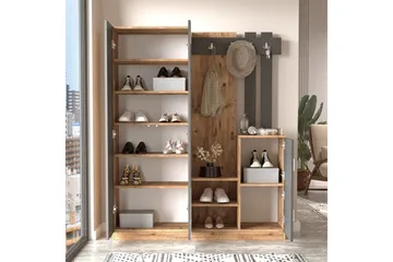 Hialeh Entrémøbelsæt 38x147 cm - Natur / antracit - Møbler - Entrémøbler - Møbelsæt til hall og entre