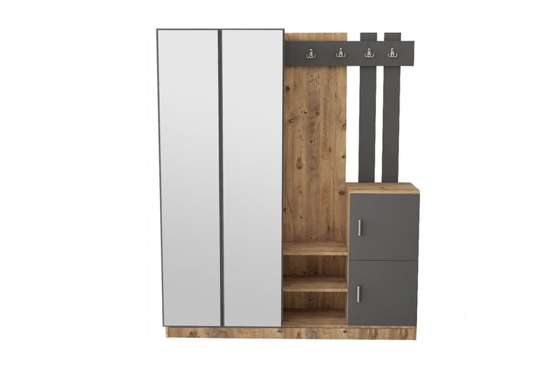 Hialeh Entrémøbelsæt 38x147 cm - Natur / antracit - Møbler - Entrémøbler - Møbelsæt til hall og entre