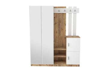 Hialeh Entrémøbelsæt 38x147 cm - Natur / hvid - Møbler - Entrémøbler - Møbelsæt til hall og entre