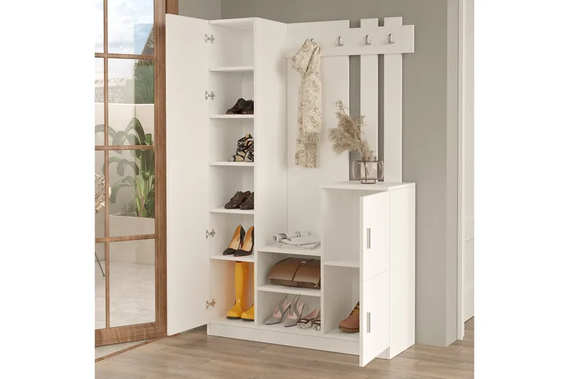 Hialeh Entrémøbelsæt - Hvid - Møbler - Entrémøbler - Møbelsæt til hall og entre