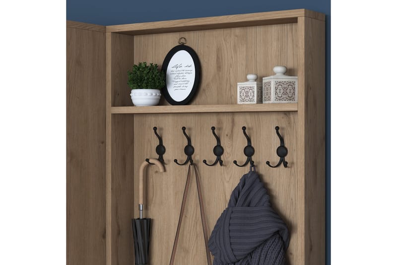 Hooda Hallmøbelsæt Brun/Hvid - Hanah Home - Møbler - Entrémøbler - Møbelsæt til hall og entre