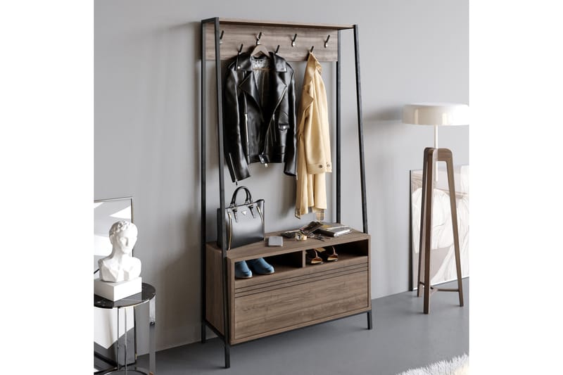 Imoveis Entrémøbelsæt 30 cm - Mørkebrun/Sort - Møbler - Entrémøbler - Møbelsæt til hall og entre