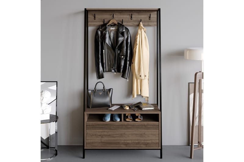 Imoveis Entrémøbelsæt 30 cm - Mørkebrun/Sort - Møbler - Entrémøbler - Møbelsæt til hall og entre