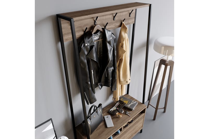 Imoveis Entrémøbelsæt 30 cm - Mørkebrun/Sort - Møbler - Entrémøbler - Møbelsæt til hall og entre