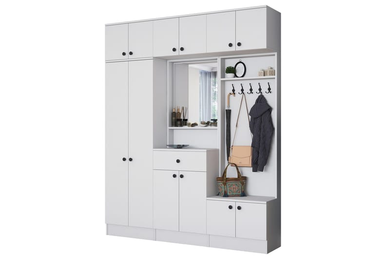Itsuo Hallmøbelsæt Hvid - Hanah Home - Møbler - Entrémøbler - Møbelsæt til hall og entre
