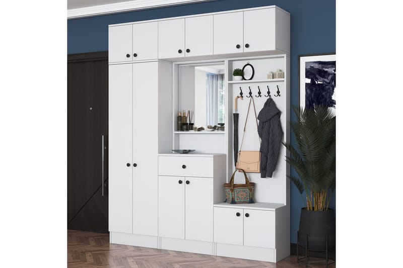 Itsuo Hallmøbelsæt Hvid - Hanah Home - Møbler - Entrémøbler - Møbelsæt til hall og entre