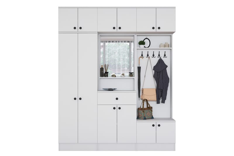 Itsuo Hallmøbelsæt Hvid - Hanah Home - Møbler - Entrémøbler - Møbelsæt til hall og entre