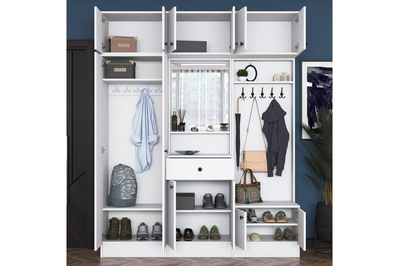 Itsuo Hallmøbelsæt Hvid - Hanah Home - Møbler - Entrémøbler - Møbelsæt til hall og entre