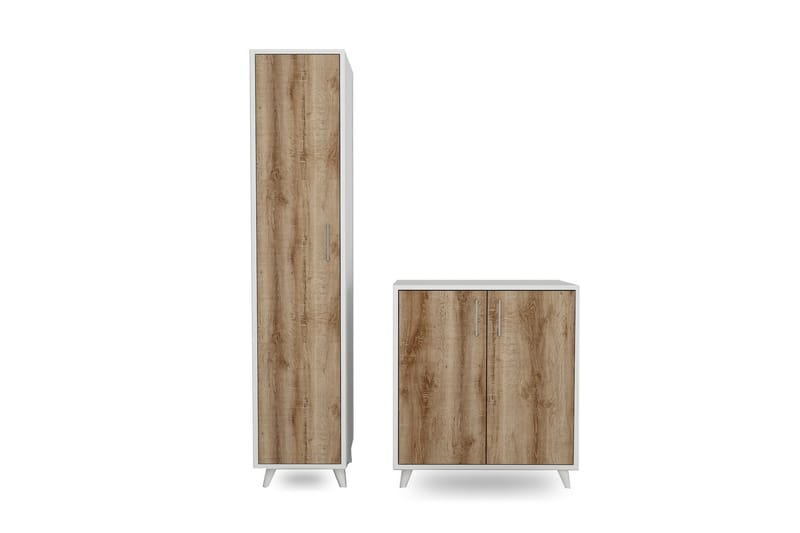 Jondnnitte Entrémøbelsæt 180x120 cm - Natur/Hvid - Møbler - Entrémøbler - Møbelsæt til hall og entre