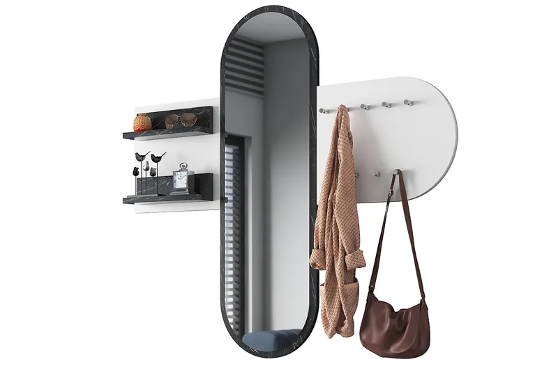 Juignac Entrémøbelsæt 120 cm - Hvid - Møbler - Entrémøbler - Møbelsæt til hall og entre