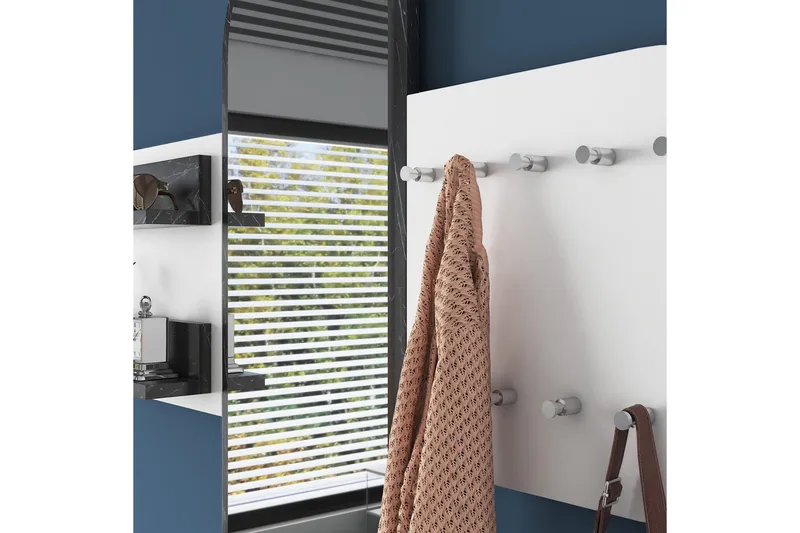 Juignac Entrémøbelsæt 120 cm - Hvid - Møbler - Entrémøbler - Møbelsæt til hall og entre