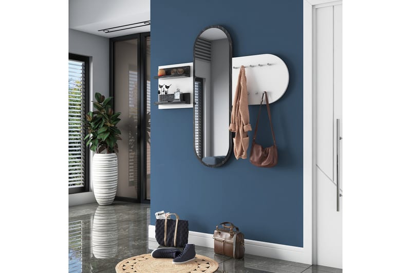 Juignac Entrémøbelsæt 120 cm - Hvid - Møbler - Entrémøbler - Møbelsæt til hall og entre