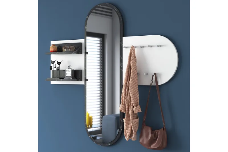 Juignac Entrémøbelsæt 120 cm - Hvid - Møbler - Entrémøbler - Møbelsæt til hall og entre