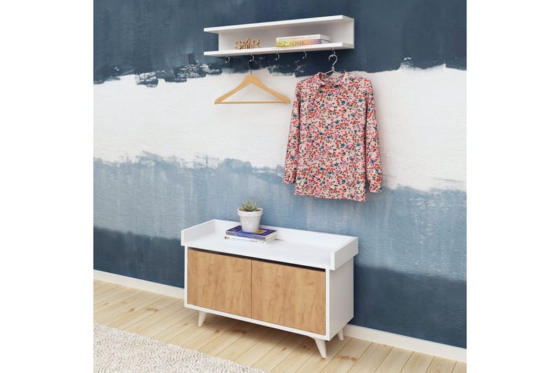 Mod Design Entrémøbel - Træ / hvid - Møbler - Entrémøbler - Møbelsæt til hall og entre