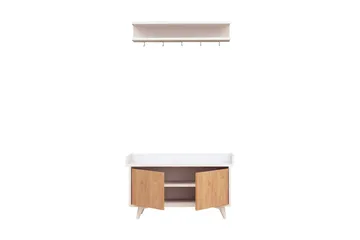 Mod Design Entrémøbel - Træ / hvid - Møbler - Entrémøbler - Møbelsæt til hall og entre