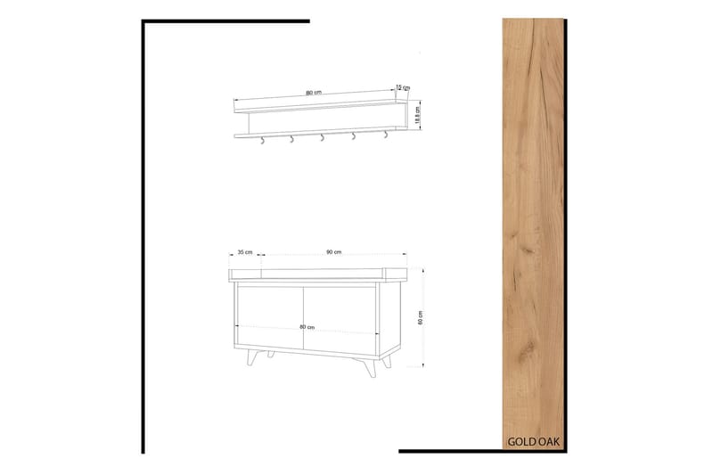 Mod Design Skoskab / Hattehylde - Træ / hvid - Møbler - Entrémøbler - Møbelsæt til hall og entre
