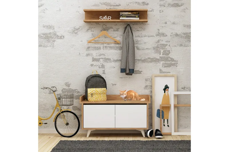 Mod Design Skoskab / Hattehylde, Træ / hvid