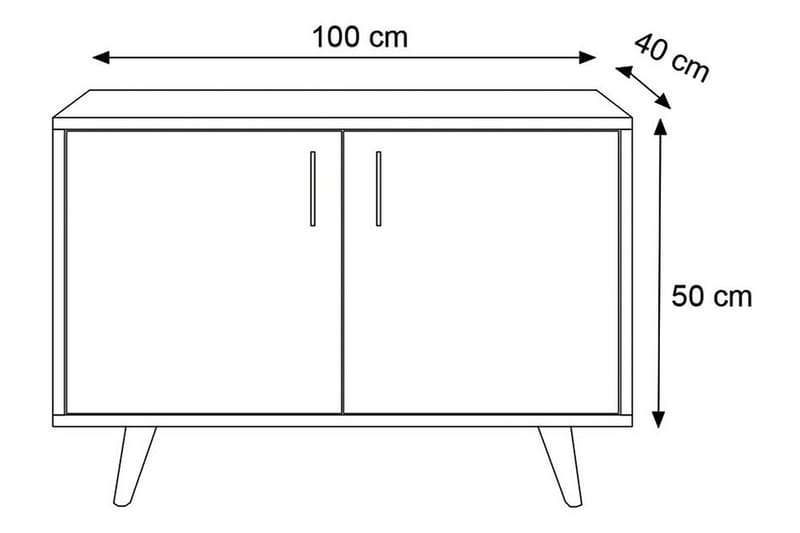 Mordnean Entrémøbelsæt 50x100 cm - Natur/Hvid - Møbler - Entrémøbler - Møbelsæt til hall og entre