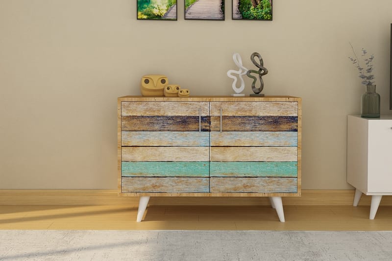 Mordnean Entrémøbelsæt 50x100 cm - Natur/Hvid - Møbler - Entrémøbler - Møbelsæt til hall og entre