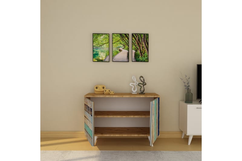 Mordnean Entrémøbelsæt 50x100 cm - Natur/Hvid - Møbler - Entrémøbler - Møbelsæt til hall og entre
