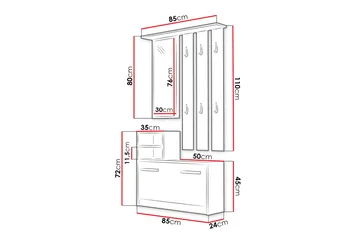 Nesebar Entrémøbel 85 cm - Træ - Møbler - Entrémøbler - Møbelsæt til hall og entre