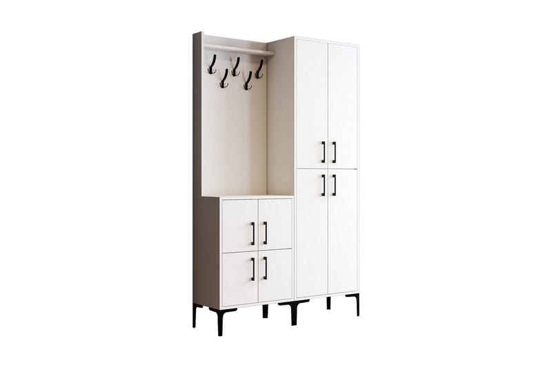 Retzow Entrémøbelsæt 35x120 cm - Hvid - Møbler - Entrémøbler - Møbelsæt til hall og entre