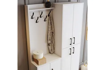 Retzow Entrémøbelsæt 35x120 cm - Hvid - Møbler - Entrémøbler - Møbelsæt til hall og entre