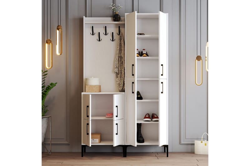 Retzow Entrémøbelsæt 35x120 cm - Hvid - Møbler - Entrémøbler - Møbelsæt til hall og entre