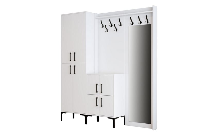Retzow Entrémøbelsæt 35x180 cm - Hvid - Møbler - Entrémøbler - Møbelsæt til hall og entre