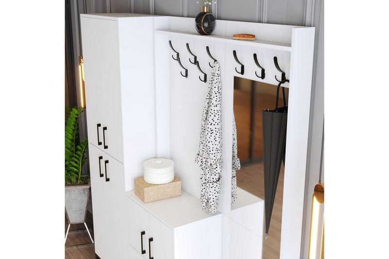 Retzow Entrémøbelsæt 35x180 cm - Hvid - Møbler - Entrémøbler - Møbelsæt til hall og entre