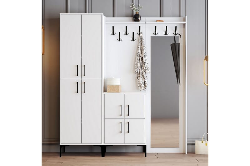 Retzow Entrémøbelsæt 35x180 cm - Hvid - Møbler - Entrémøbler - Møbelsæt til hall og entre