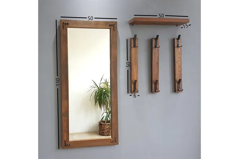 Rogahn Entrémøbel 3 cm - Valnød - Møbler - Entrémøbler - Møbelsæt til hall og entre